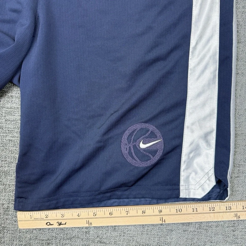 Nike Basketball Shorts‎ Men's Large Blue White Baggy Logo Swoosh Y2K Athletic